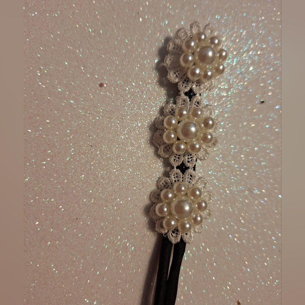 FLOWER Lace Pearl Twisit Hair Tie